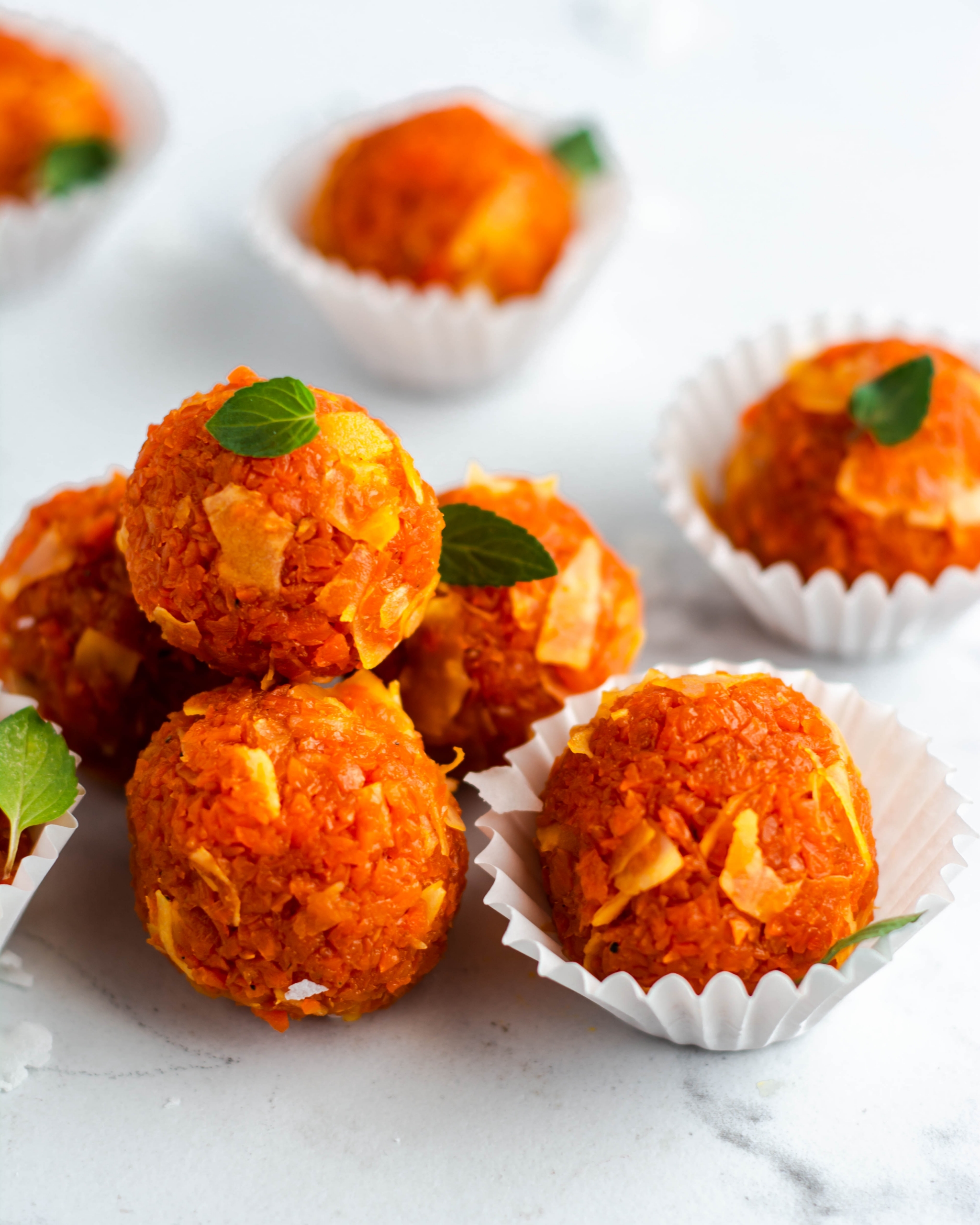 carrot truffles in a group